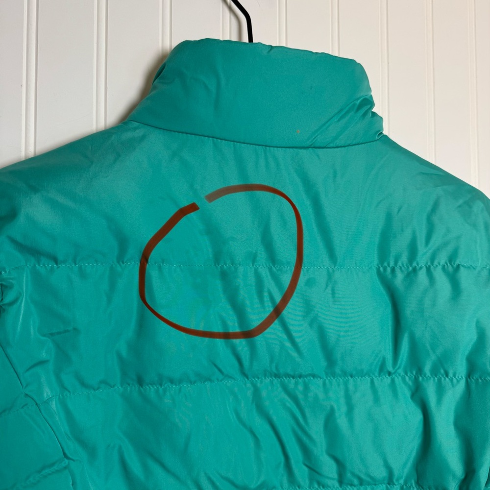 Lands’ End Teal Puffer High Neck Coat Women’s Size Medium - Picture 8 of 14